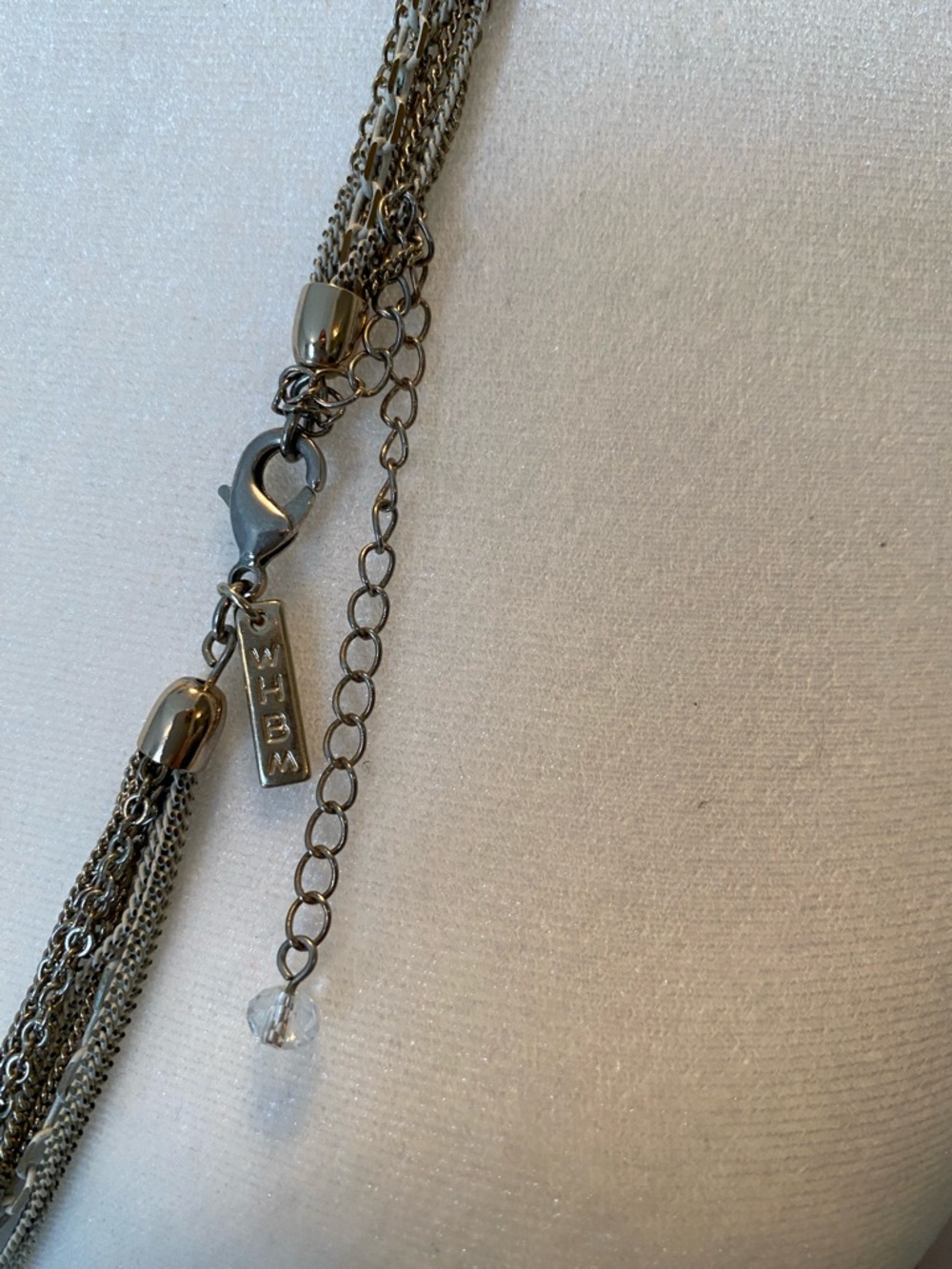 White House Black Market Taupe Multi-Strand Knot Tassel Lariat Necklace - Picture 6 of 7